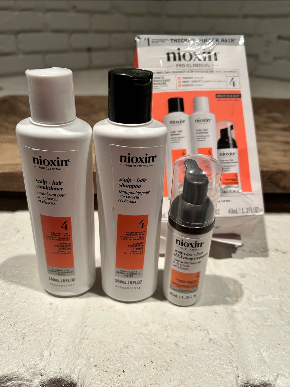 Nioxin pro clinical 4 Scalp + Hair Shampoo, Conditioner & Thickening Treatment